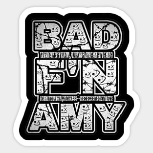 BAD AMY ''BAD F'N AMY'' (ECW PARODY) BLACK N WHITE (NEGATIVE) Sticker